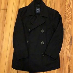 Gap dark navy or black peacoat, size L / 10-11. Like new.